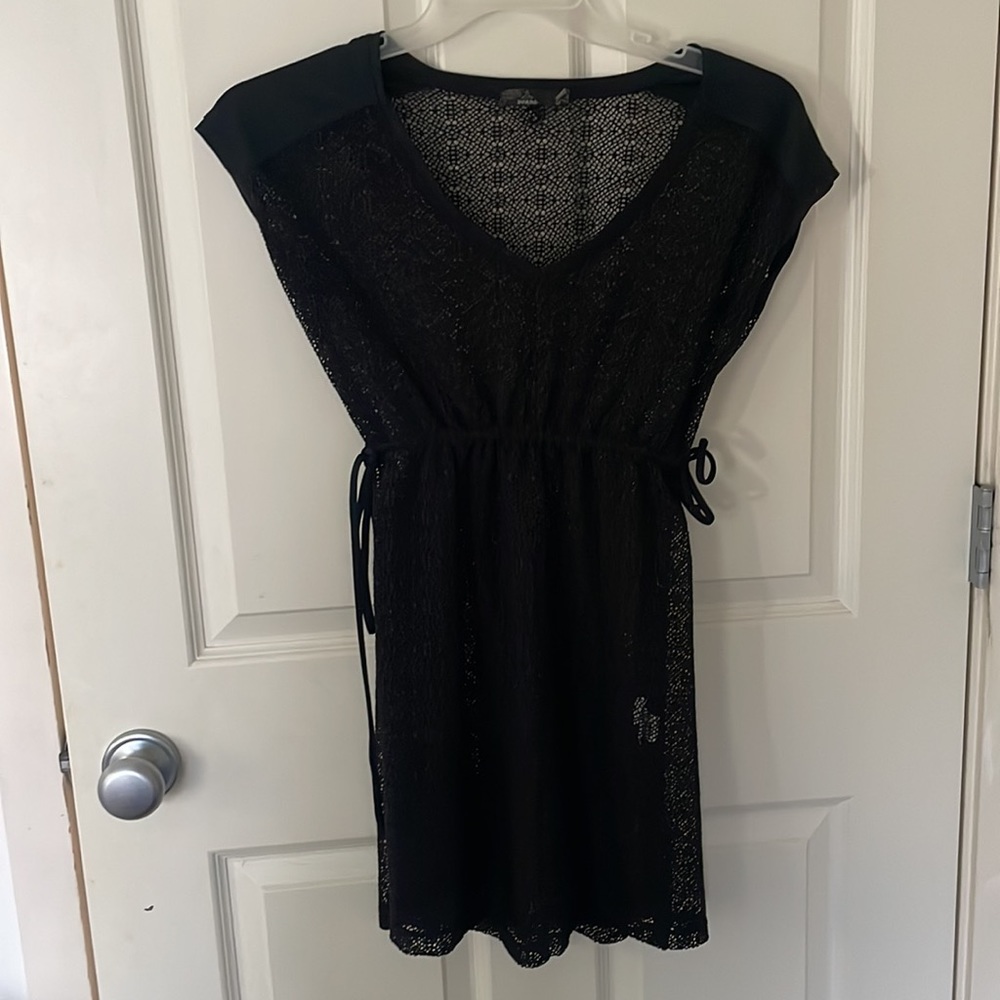Prana Swimsuit Cover up women’s black summer dress mesh sheer